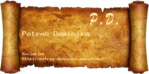 Petres Dominika névjegykártya